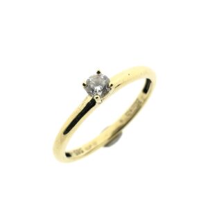 14 karaat gouden solitair ring met zirconia