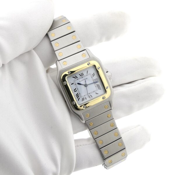 Cartier Santos Carree 2961; 18k. Goud/stalen unisex horloge