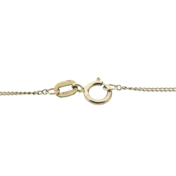 Gouden gourmetschakel ketting met vaste hanger en diamant; 0,005 ct. | 41,5 cm