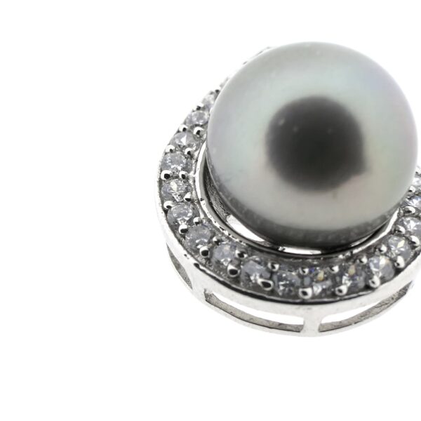 8 Krt. Hanger met tahiti parel en zirconia