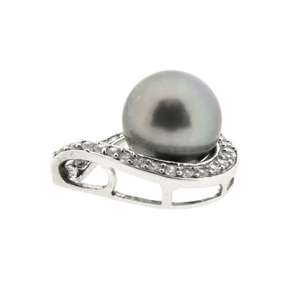 8 Krt. Hanger met tahiti parel en zirconia