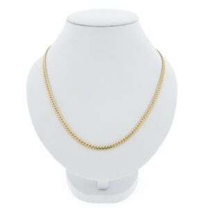 14 karaat gouden platte gourmetschakel ketting | 45 cm