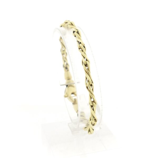 14 karaat gouden fantasie schakel armband | 19 cm