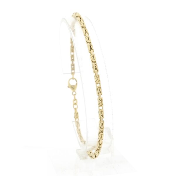 14 karaat gouden vierkante koningsschakel armband | 21,5 cm
