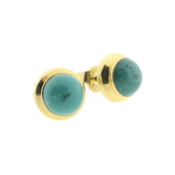 Gouden oorstekers met turquoise