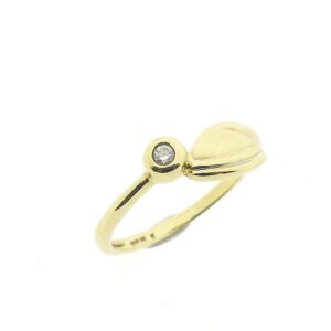 14 karaat gouden ring met zirconia
