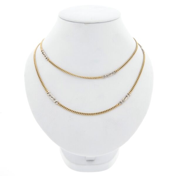 14 karaat bicolor ketting met fantasie/gourmet schakel