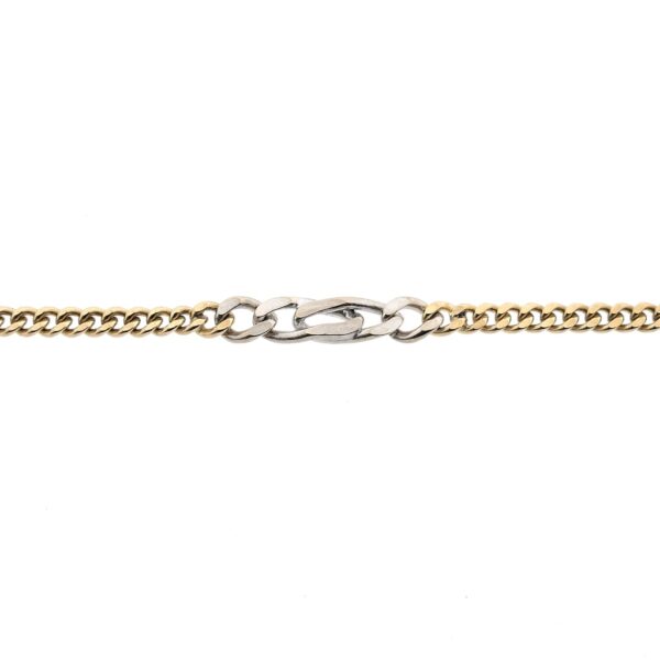Bicolor gouden gourmet/fantasie schakel ketting | 83 cm