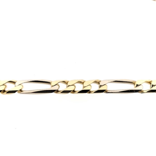 Brede bicolor gouden Figaro schakel ketting; Heren | 64 cm