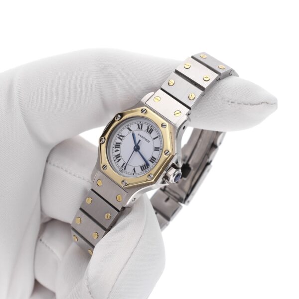 Cartier Santos Octagon Automatic 0907; 18k. Goud/stalen dames horloge