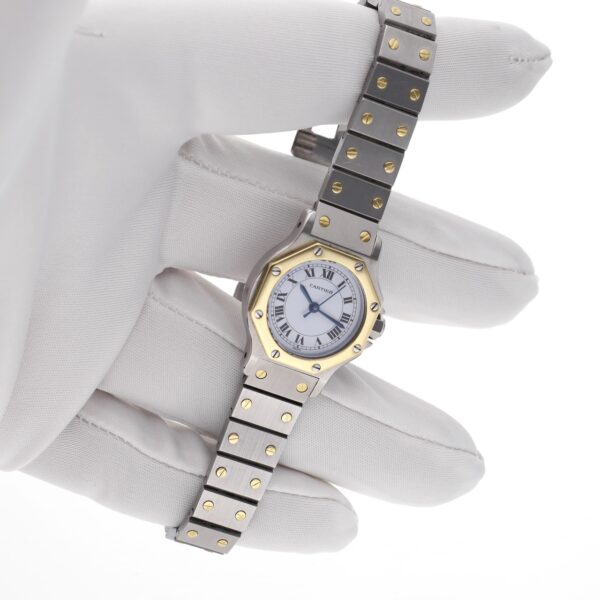 Cartier Santos Octagon Automatic 0907; 18k. Goud/stalen dames horloge