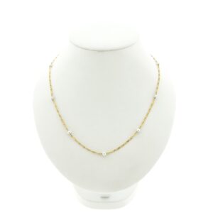 18 karaat gouden ketting met parels