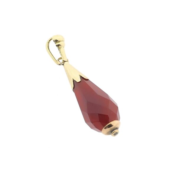 Gouden hanger met carneool | Vintage