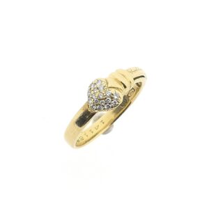 18 Krt. Gouden Claddagh ring met diamant | 0,085 ct.