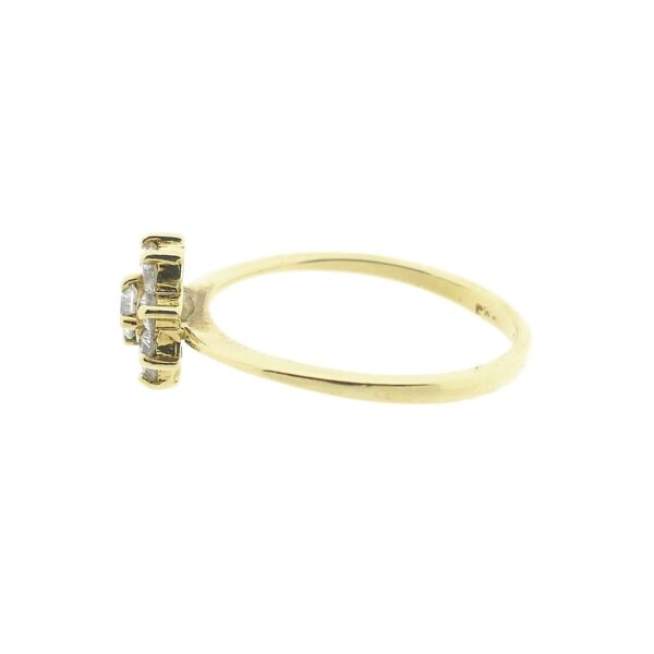 Gouden subtiele entourage ring met zirconia