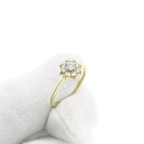 Gouden subtiele entourage ring met zirconia
