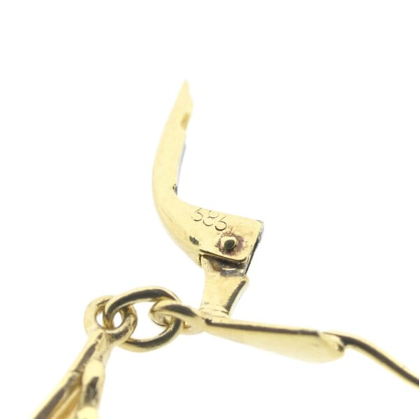 Bicolor gouden lange oorbellen met diamant | 0,01 ct.