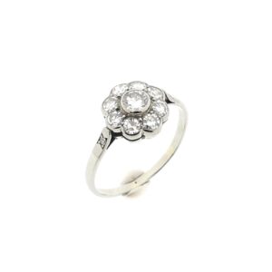 14 karaat witgouden entourage ring met diamant