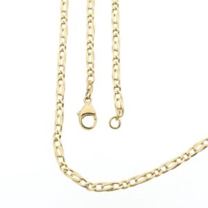 14 karaat gouden fantasie/figaro schakel ketting | 50,5 cm