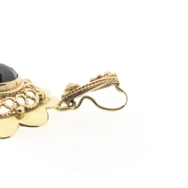 Vintage gouden hanger met granaat