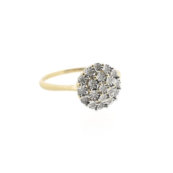 Gouden entourage ring met diamant | 0,095 ct.