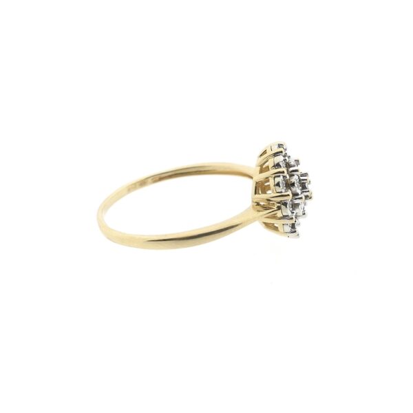 Gouden entourage ring met diamant | 0,095 ct.