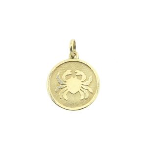 14 karaat gouden sterrenbeeld hanger; Kreeft
