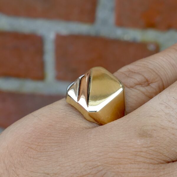 Tricolor gouden zegelring; heren | Anjer