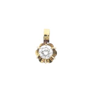 14 karaat gouden minimalistische hanger met diamant | 0,40 ct.
