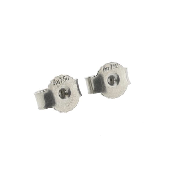 18 Krt. Witgouden oorstekers met onyx, bloedkoraal en diamant | 0,17 ct.