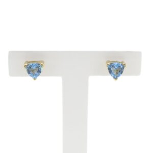 14 karaat gouden oorstekers met blauwe topaas