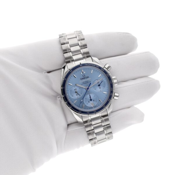 Omega Speedmaster 38 'Blue' 324.30.38.50.03.001; Chronograaf horloge (Full-set 03-2025)