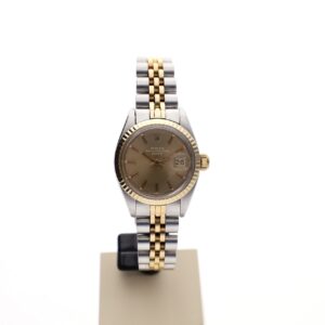 Rolex Oyster Perpetual Date 26mm 6917; Vintage 18k. Goud/stalen dames horloge