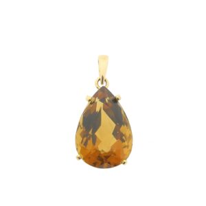 18 Krt. Gouden hanger met citrien