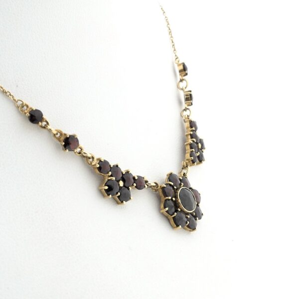 Gouden collier met granaat stenen | 47 cm