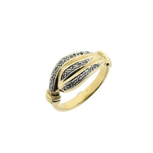 14 karaat gouden rijring met diamanten