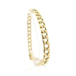 14 karaat massief gouden gourmet schakel armband | 23,5 cm