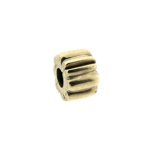 14 karaat gouden clip bedel; Ribbed Charm